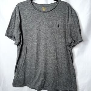 Polo Ralph Lauren Mens Size XXL Gray Black Pony Crew Neck Short Sleeve T-Shirt